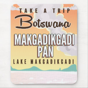 Tapis De Souris Botswana - Makgadikgadi Pan affiche de voyage vint