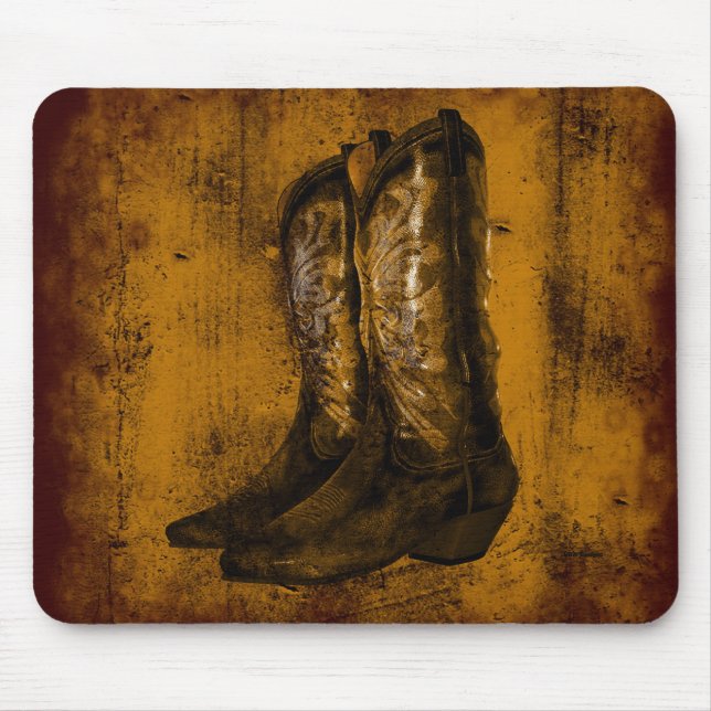 Tapis De Souris Bottes de cowboy occidentales d'usage de KRW (Devant)