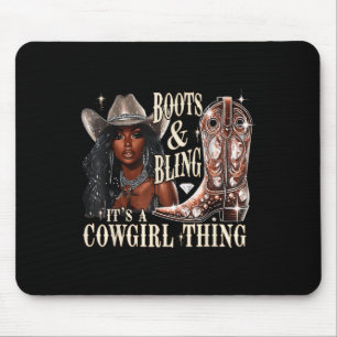 Tapis De Souris Bottes Rétro & Bling C'est Une Chose de Cowgir
