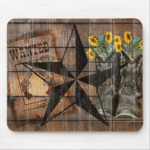 Tapis De Souris Bottes Russe Texas Star Western Pistol Cowboy