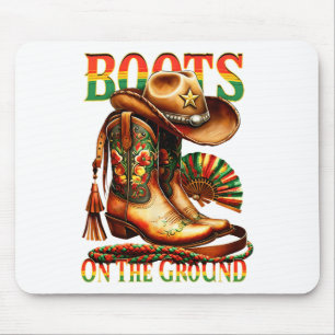 Tapis De Souris Bottes Sur Le Sol Boot JunetDix Black Cowgirl