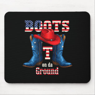 Tapis De Souris Bottes sur le sol cowboy chapeau rouge 4 juillet