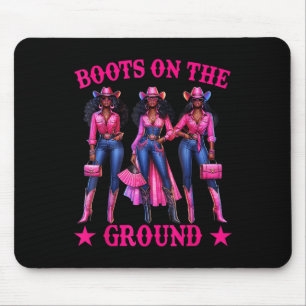 Tapis De Souris Bottes Sur Le Terrain Bottes Cowboy Western Cowgir