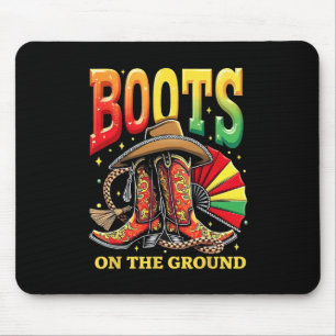 Tapis De Souris Bottes Sur Le Terrain Junetten Cowgirl Pays Wes