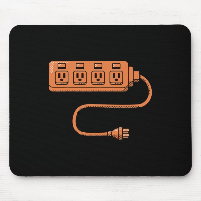 Tapis De Souris Bouchon Et Couples De Prise Électrique Hallowee (Devant)