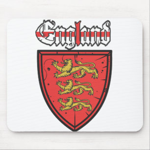 Tapis De Souris Bouclier en bois des Trois Lions d'Angleterre