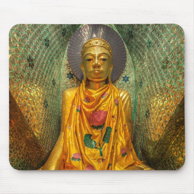 Tapis De Souris Bouddha d'or dans le temple (Devant)