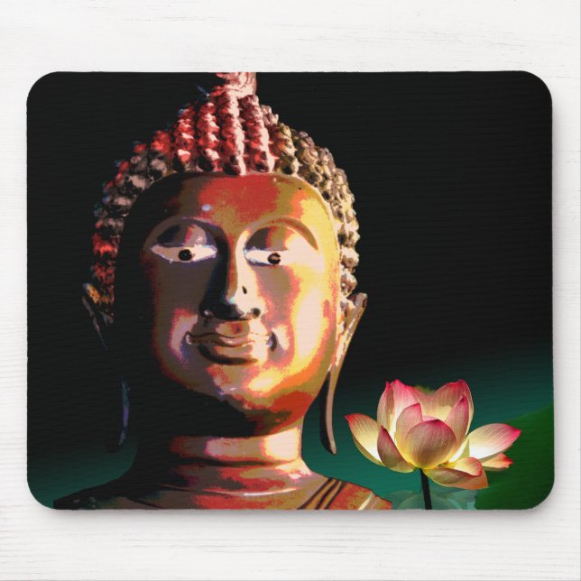 tapis de souris Bouddha et Lotus épanoui (Devant)