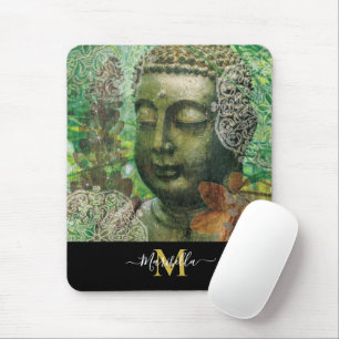 Tapis De Souris Bouddha Mandala Boho Personnaliser Monogramme