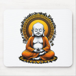 Tapis De Souris Bouddha méditant Art spirituel Style vintage Yoga