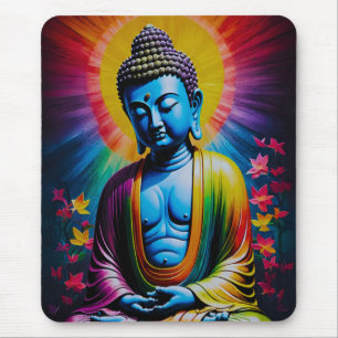 Tapis De Souris Bouddha Rayons Sacrés de Paix