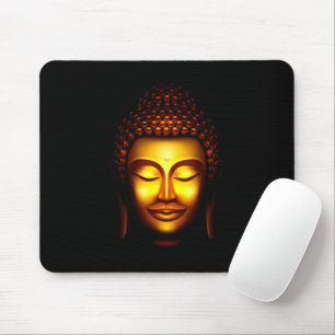 Tapis De Souris Bouddha souriant or et noir