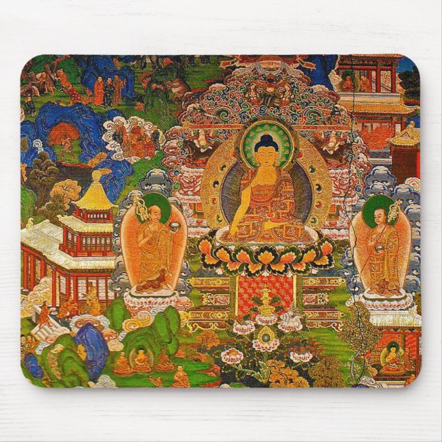 Tapis De Souris Bouddhisme bouddhiste de Bouddha bénissant le (Devant)