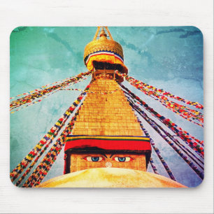 Tapis De Souris Boudhanath Stupa, Bouddha Vintage, Himalaya, Népal