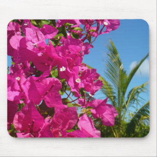 Tapis De Souris Bougainvilliers et palmiers paysage tropical