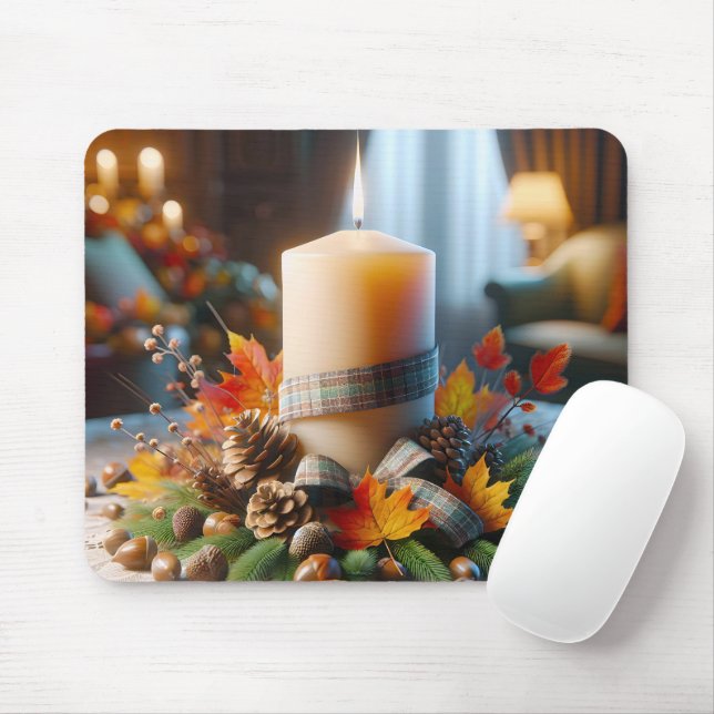 Tapis De Souris Bougie D'Automne Avec Acorns (Avec souris)