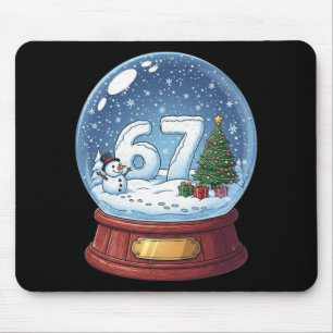 Tapis De Souris Boule à neige de Noël drôle 67 Six Sept Meme