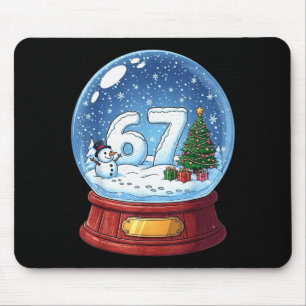 Tapis De Souris Boule à neige de Noël drôle 67 Six Sept Meme