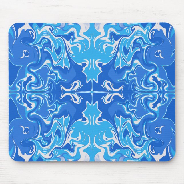 Tapis de Souris Boule Bleue Dessinée à la Main (Devant)