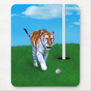 Tapis De Souris Boule de vagabondage de tigre et de golf