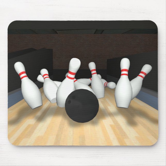 Tapis De Souris Boule et goupilles de bowling : modèle 3D : (Devant)