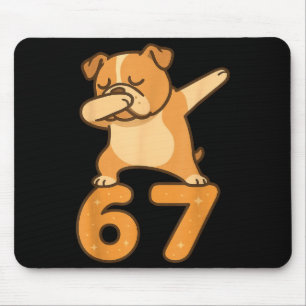Tapis De Souris Bouledogue Anglais Chien 67 Mème Six Sept Drôle Da