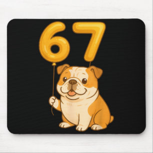 Tapis De Souris Bouledogue Anglais Chien Drôle 67 Mème Six Sept Ba