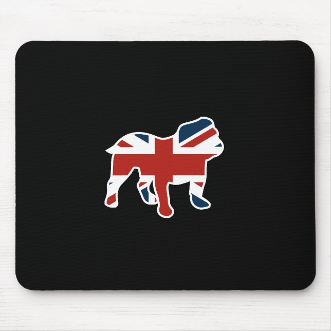 Tapis De Souris Bouledogue anglais dans le drapeau d'Union Jack (Devant)
