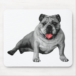Tapis De Souris Bouledogue au charme moucheté de rouge