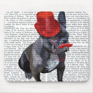 Tapis De Souris Bouledogue français avec le casquette et la