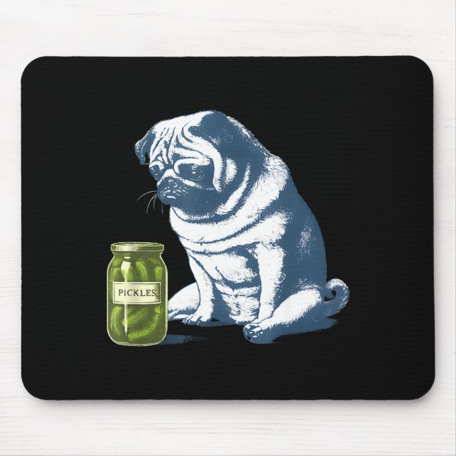 Tapis De Souris Bouledogue français avec pot de cornichon mème drô (Devant)