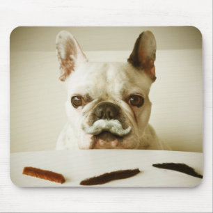Tapis De Souris Bouledogue français avec une moustache