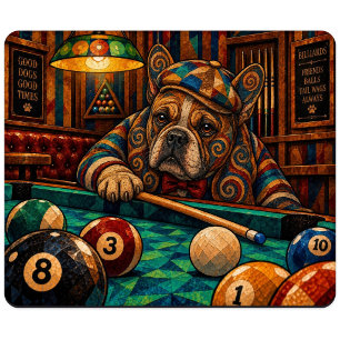 Tapis De Souris Bouledogue français, mosaïque géométrique