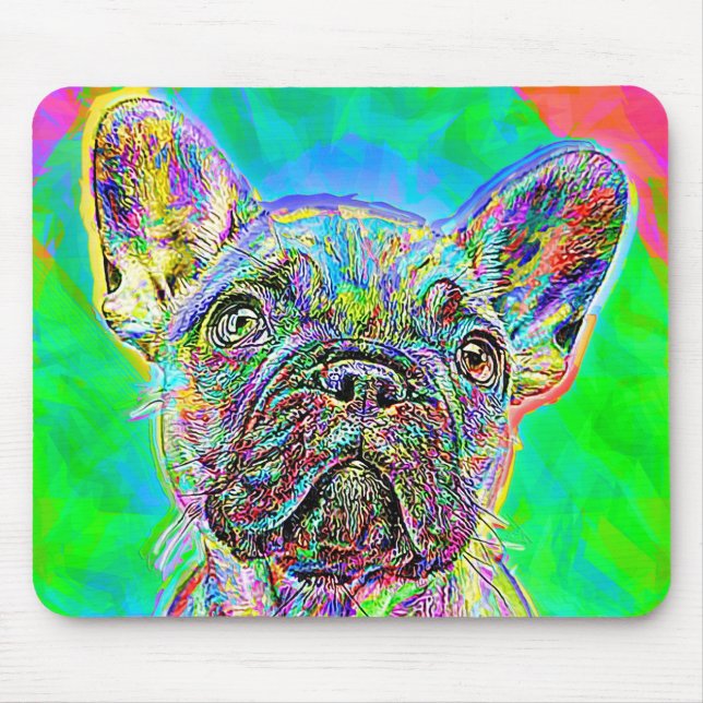 Tapis De Souris Bouledogue français peignant Mousepad (Devant)