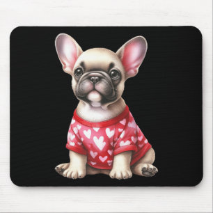 Tapis De Souris Bouledogue français Saint-Valentin Cœur rouge Amou