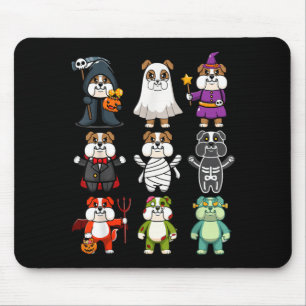 Tapis De Souris Bouledogue Spooky Boo-Jee Horreur Citrouille Boule