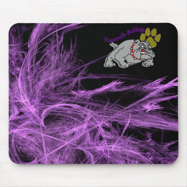 Tapis De Souris Bouledogue w/Paw et pourpre (Devant)