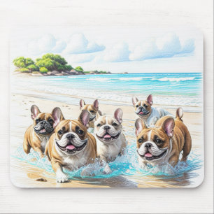 Tapis De Souris Bouledogues français French Bulldog troupe de mer