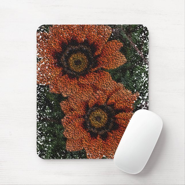 Tapis De Souris Boules de marguerite orange Pad (Avec souris)