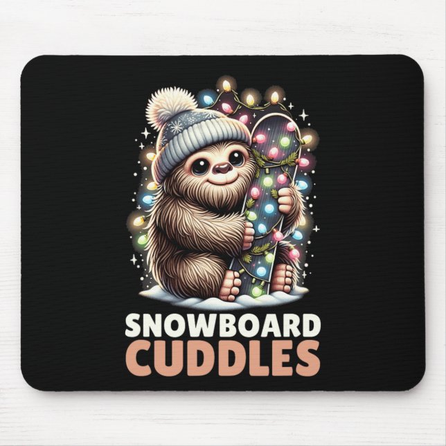 Tapis De Souris Boules de snowboard Noël Lit Bigfoot Snowboardi (Devant)