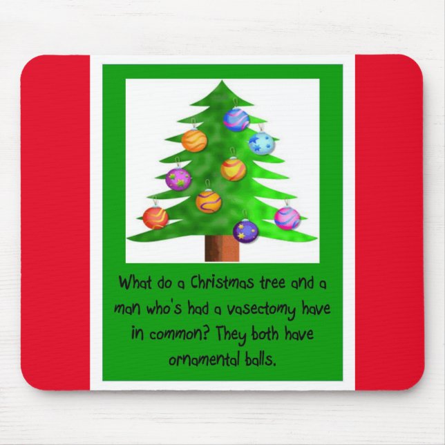 Tapis De Souris Boules de vasectomie = de Noël (Devant)
