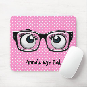 Tapis De Souris Boules d'yeux et de lunettes sur la souris Pois