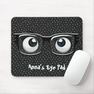 Tapis De Souris Boules d'yeux et lunettes sur Pois