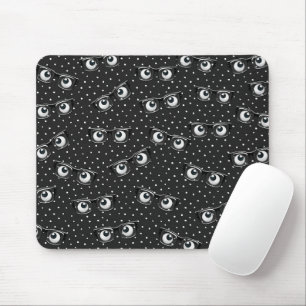 Tapis De Souris Boules d'yeux et lunettes sur Pois