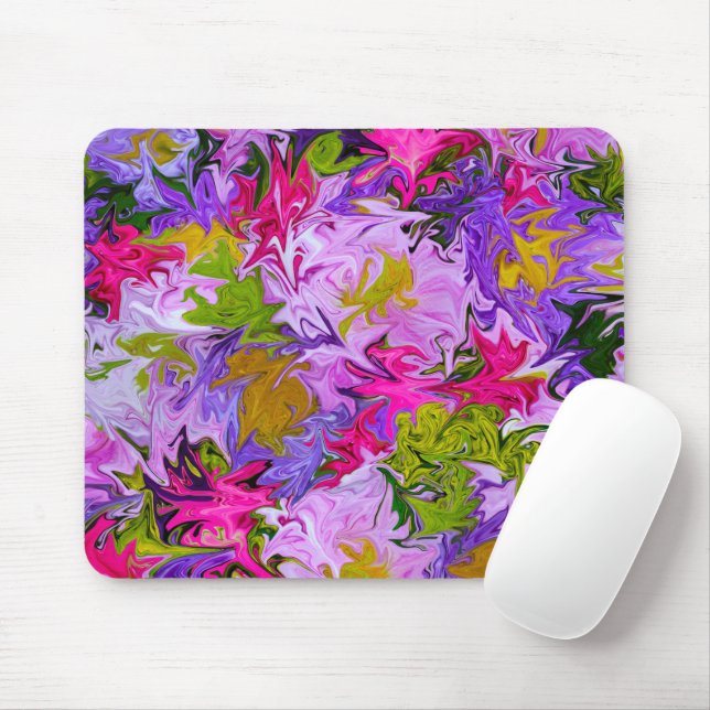 Tapis De Souris Bouquet de couleurs Art Abstrait Design (Avec souris)