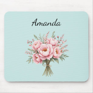 Tapis De Souris Bouquet de fleurs de pivoine rose joli