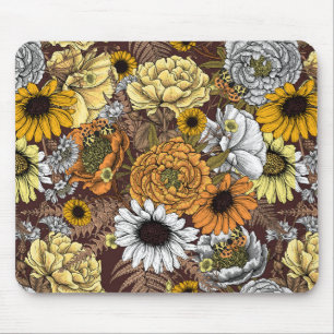 Tapis De Souris Bouquet de fleurs - roses, pivoines, marguerites e