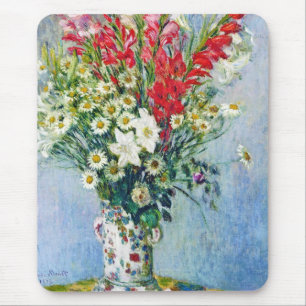 Tapis De Souris Bouquet de Gadiolas Lilies et Dasies Claude Monet