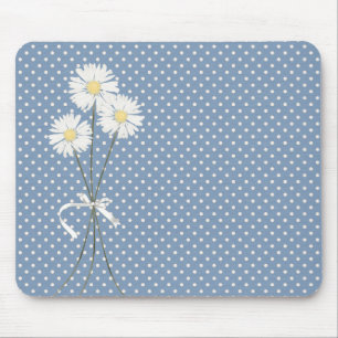 Tapis De Souris Bouquet de marguy blanc sur Pois