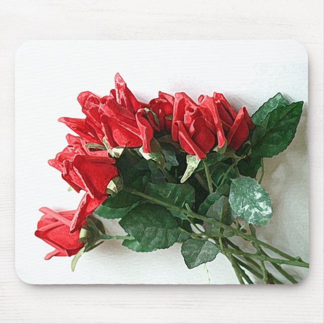 Tapis De Souris Bouquet de Rose rouge Mousepad (Devant)